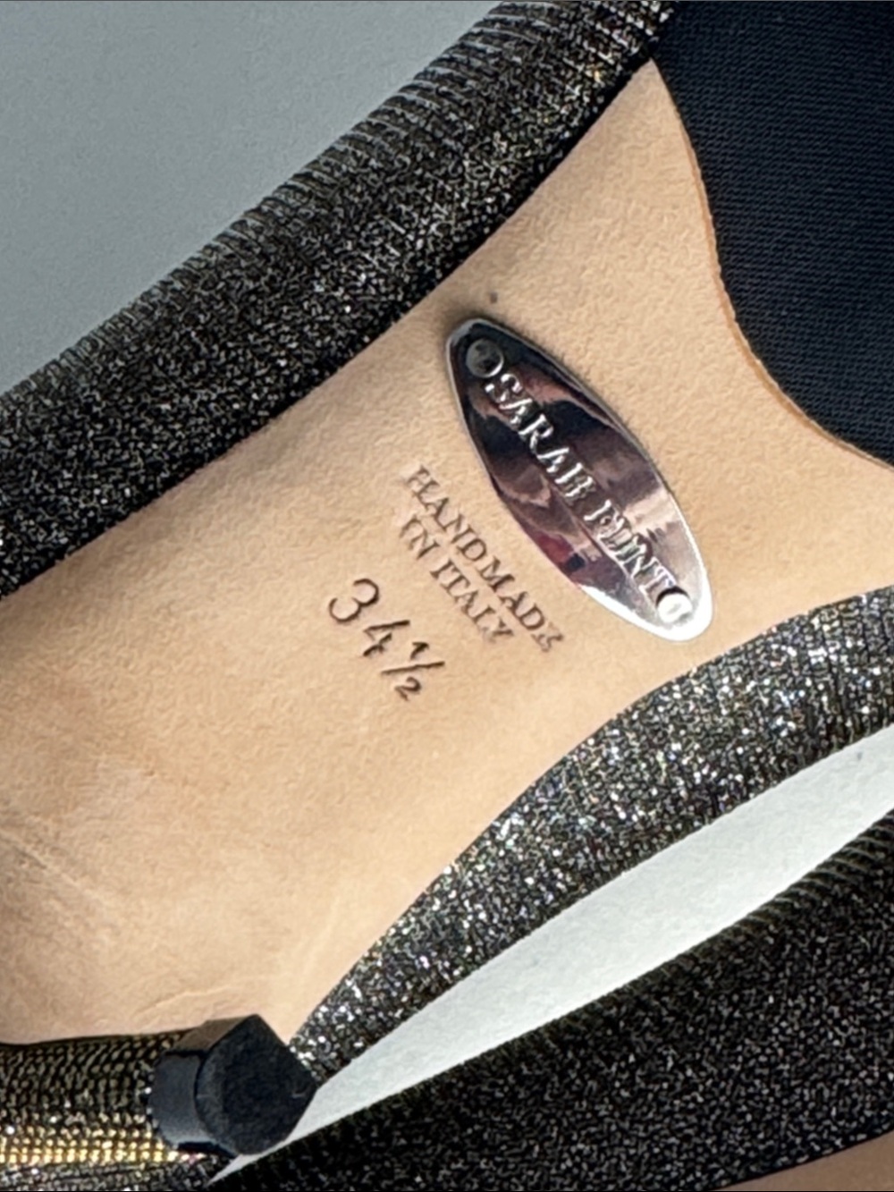 BRAND NEW - Sarah Flint Perfect Pump 85 in Gunmetal Lame. Pointed-Toe Pumps. - Picture 6 of 16